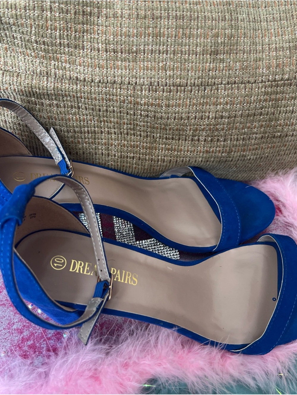Dream Paris Royal Blue Suede Block Heels 4” Women’s Size 10 “CHUNK - AAAD5CER”